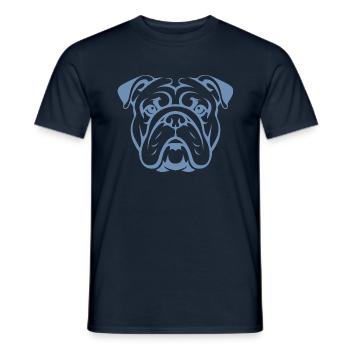Dog Bulldog Portrait Head Silhouette - Men's T-Shirt - navy - Front - AI Model Male 178 light (178cm)