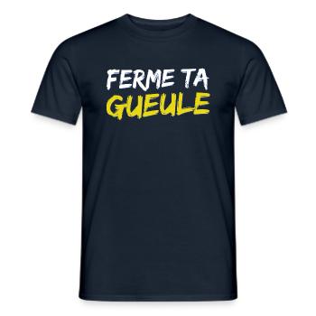 Ferme ta gueule - T-shirt homme - marine - Devant - AI Model Male 178 light (178cm)