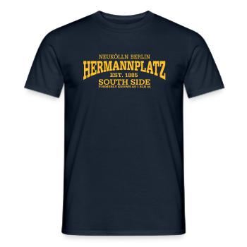 Hermannplatz Neukölln Berlin - Männer T-Shirt - Navy - Vorne - AI Model Male 178 light (178cm)