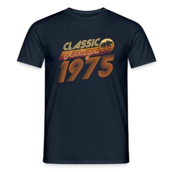 1975 geboren Vintage 1975 Retro Geschenk - Männer T-Shirt - Navy - Vorne - AI Model Male 178 light (178cm)