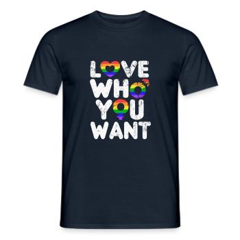 LGBTQIA+ Pride Diversität - Liebe Wen Du Willst - Männer T-Shirt - Navy - Vorne - AI Model Male 178 light (178cm)
