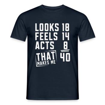40 Geburtstag 40 Jahre Geburtstagsspruch Geschenk - Männer T-Shirt - Navy - Vorne - AI Model Male 178 light (178cm)