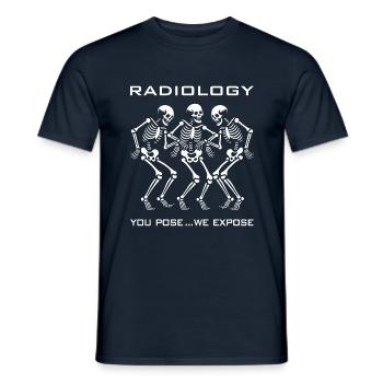 Dancing skeletons funny radiologist saying - Men's T-Shirt - navy - Front - AI Model Male 178 light (178cm)