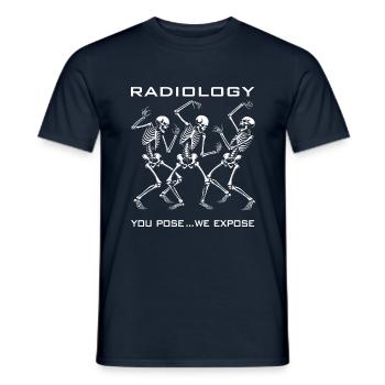 Tanzende Skelette lustiger Radiologen Spruch - Männer T-Shirt - Navy - Vorne - AI Model Male 178 light (178cm)