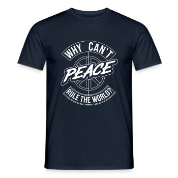 Pourquoi pas la paix pour tous - nous avons besoin d’amour - T-shirt homme - marine - Devant - AI Model Male 178 light (178cm)