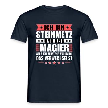 Ich bin Steinmetz und kein Magier - Männer T-Shirt - Navy - Vorne - AI Model Male 178 light (178cm)