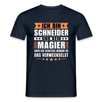Ich bin Schneider und kein Magier - Männer T-Shirt - Navy - Vorne - AI Model Male 178 light (178cm)