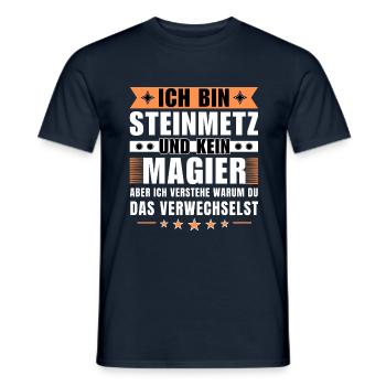 Ich bin Steinmetz und kein Magier - Männer T-Shirt - Navy - Vorne - AI Model Male 178 light (178cm)