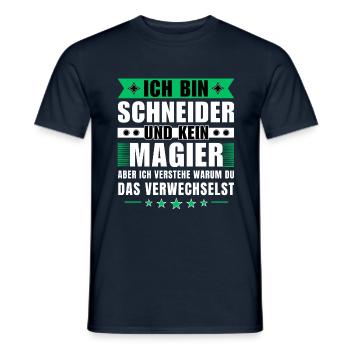 Ich bin Schneider und kein Magier - Männer T-Shirt - Navy - Vorne - AI Model Male 178 light (178cm)