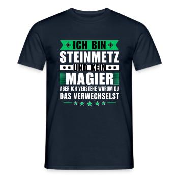 Ich bin Steinmetz und kein Magier - Männer T-Shirt - Navy - Vorne - AI Model Male 178 light (178cm)