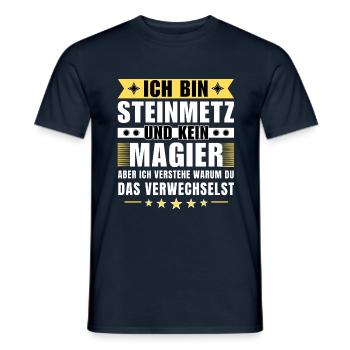 Ich bin Steinmetz und kein Magier - Männer T-Shirt - Navy - Vorne - AI Model Male 178 light (178cm)