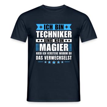 Ich bin Techniker und kein Magier - Männer T-Shirt - Navy - Vorne - AI Model Male 178 light (178cm)