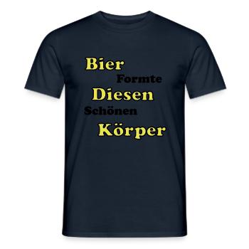 Bier formte diesen schönen Körper - Männer T-Shirt - Navy - Vorne - AI Model Male 178 light (178cm)