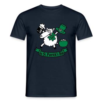 st_pattricks_sheep_b - T-shirt homme - marine - Devant - AI Model Male 178 light (178cm)
