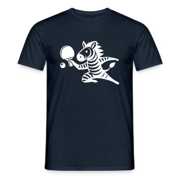 Zebra Tischtennis Spieler Ping Pong Silhouette - Männer T-Shirt - Navy - Vorne - AI Model Male 178 light (178cm)
