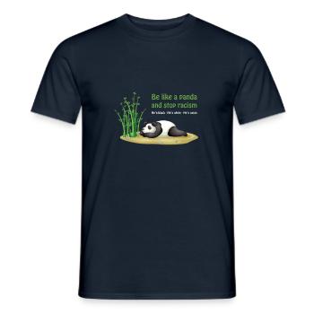 Be like a panda - Anti-Racisme Démo - T-shirt homme - marine - Devant - AI Model Male 178 light (178cm)
