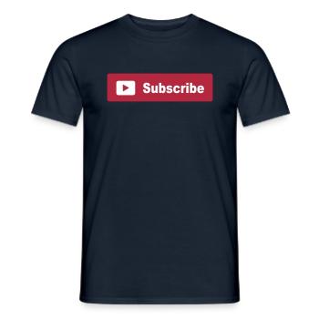 Subscribe Button - Men's T-Shirt - navy - Front - AI Model Male 178 light (178cm)