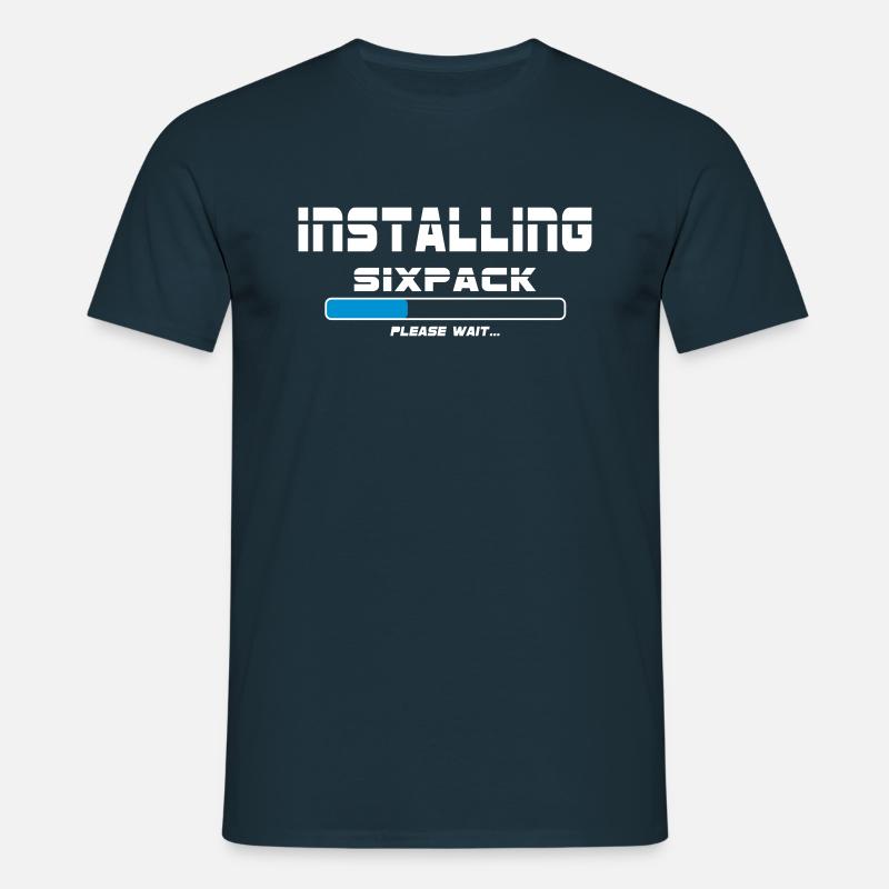 installing sixpack - Männer T-Shirt - Navy