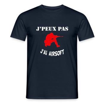 J peux pas j ai airsoft pour joueurs softgun AEG - T-shirt homme - marine - Devant - AI Model Male 178 light (178cm)