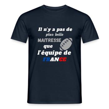 Rugby France cadeau rugby - T-shirt homme - marine - Devant - AI Model Male 178 light (178cm)