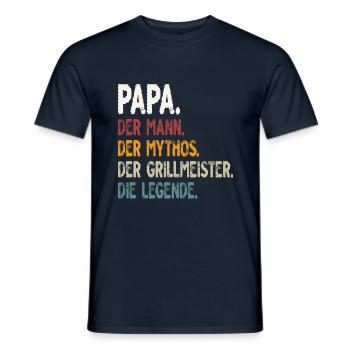 Papa Mann Mythos Legende Grillmeister - Männer T-Shirt - Navy - Vorne - AI Model Male 178 light (178cm)