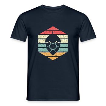 Craft Beer Bier Vintage Hopfen Ale Party Geschenk - Männer T-Shirt - Navy - Vorne - AI Model Male 178 light (178cm)