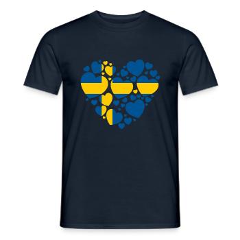 SCHWEDEN FAHNE HERZEN LIEBE - Männer T-Shirt - Navy - Vorne - AI Model Male 178 light (178cm)