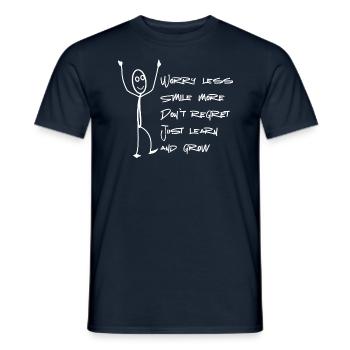 Smile more just learn and grow - Men's T-Shirt - navy - Front - AI Model Male 178 light (178cm)