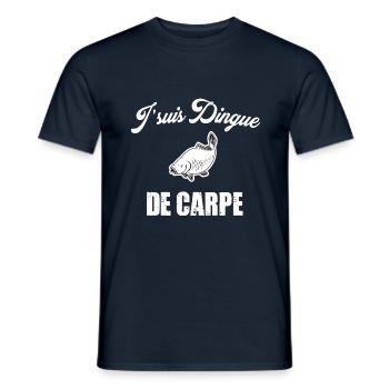 Je suis dingue de carpe cadeau pêcheur humour - T-shirt homme - marine - Devant - AI Model Male 178 light (178cm)