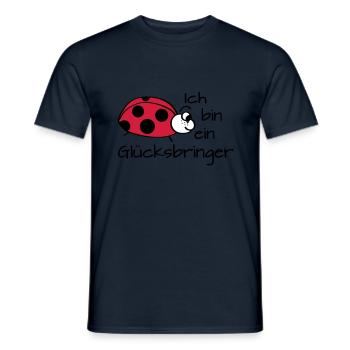 Marienkäfer "Ich bin ein Glücksbringer" - Männer T-Shirt - Navy - Vorne - AI Model Male 178 light (178cm)