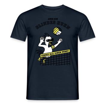 Blindes Huhn Volleyball - Männer T-Shirt - Navy - Vorne - AI Model Male 178 light (178cm)