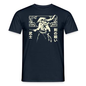 Japanese Warrior Sword Samurai - Men's T-Shirt - navy - Front - AI Model Male 178 light (178cm)
