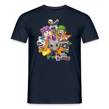 Talking Tom Time Rush Game Tom And His Friends - Men's T-Shirt - navy - Front - AI Model Male 178 light (178cm)