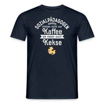 Sozialpädagogen Trinken Nicht Nur Kaffee... - Männer T-Shirt - Navy - Vorne - AI Model Male 178 light (178cm)