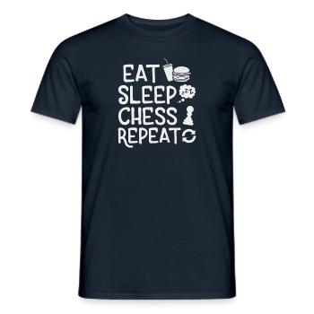 Eat Sleep Chess Repeat - Men's T-Shirt - navy - Front - AI Model Male 178 light (178cm)