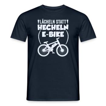 E-Bike - Männer T-Shirt - Navy - Vorne - AI Model Male 178 light (178cm)