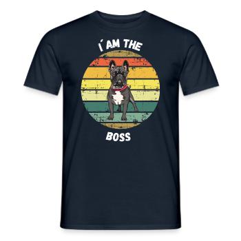I am the Boss Französche Bulldogge - Männer T-Shirt - Navy - Vorne - AI Model Male 178 light (178cm)