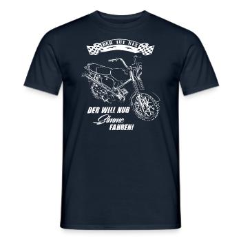DER TUT NIX - DER WILL NUR SIMME FAHREN - Männer T-Shirt - Navy - Vorne - AI Model Male 178 light (178cm)