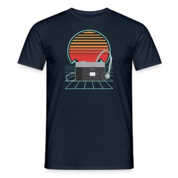 Walkman Retro Sunset 80s 90s Tenue Fan de musique - T-shirt homme - marine - Devant - AI Model Male 178 light (178cm)