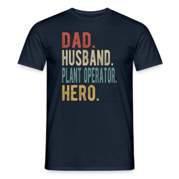 Plant operator Papa husband Held - Men's T-Shirt - navy - Front - AI Model Male 178 light (178cm)