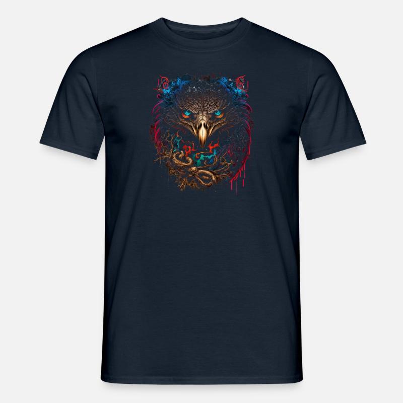 Adler | Adlerkopf | Eagle | 3D Effekt - Männer T-Shirt - Navy