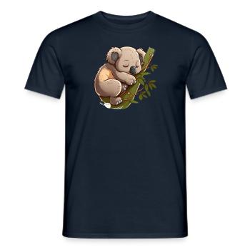 Koala ours Koala endormi. Idéal pour dormir. - T-shirt homme - marine - Devant - AI Model Male 178 light (178cm)
