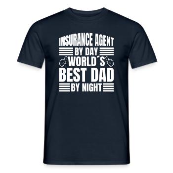 Insurance Agent Worlds Best Dad Insurance Broker - Men's T-Shirt - navy - Front - AI Model Male 178 light (178cm)