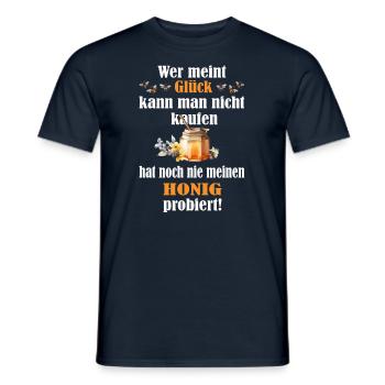 Wer meint Glück kann man nicht kaufen, Honig - Männer T-Shirt - Navy - Vorne - AI Model Male 178 light (178cm)