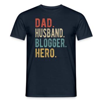 Blogueur Papa Mari Héros - T-shirt homme - marine - Devant - AI Model Male 178 light (178cm)