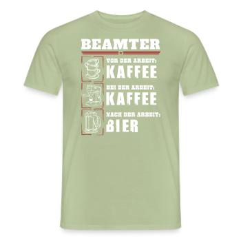 Mon quotidien de fonctionnaire - T-shirt homme - vert sauge - Devant - AI Model Male 178 light (178cm)