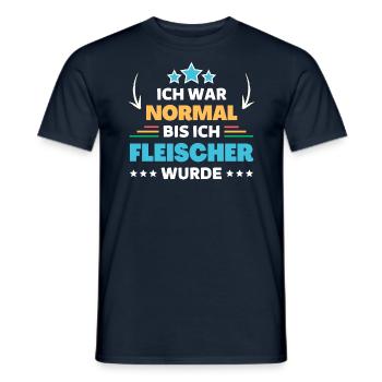 Ich war normal bis ich Fleischer wurde - Männer T-Shirt - Navy - Vorne - AI Model Male 178 light (178cm)
