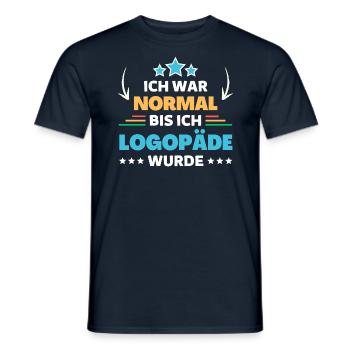 I was normal until I became a speech therapist - Men's T-Shirt - navy - Front - AI Model Male 178 light (178cm)