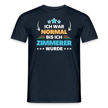 J’étais normal jusqu’à ce que je devienne charpentier - T-shirt homme - marine - Devant - AI Model Male 178 light (178cm)