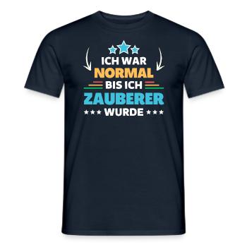 Ich war normal bis ich Zauberer wurde - Männer T-Shirt - Navy - Vorne - AI Model Male 178 light (178cm)